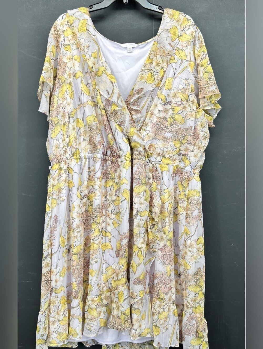LC Lauren Conrad Plus Size 3X Dress with Yellow Floral Accents